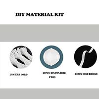 Face Shield DIY Material : 40pcs Disposable Waterproof Non-Woven Pads 20 cm Ear Cord + 80pcs Nose Bridge +5 Disposable Bags (KIT, FOR 80 FINISHIED PRODUCT)