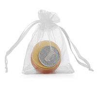 100 Pcs 5x7 Inches White Sheer Organza Gift Bags with Drawstring Bulk,Wedding Party Christmas Favor Baby Shower Bags,Small Mesh Jewelry Wrap Pouches,Cookies Chocolate Candy Bag for Kids Birthday