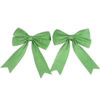 Healifty Burlap Bows 2Pcs Burlap Bowknot Hessian Jute Bows Embellishments for DIY Crafts Christmas Weddings Party Decoration (Green)