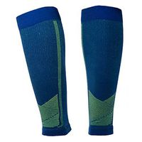 Calf Compression Sleeves (Blue/Neon yellow 1 Pair, Large)
