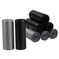 Yubine Small 1.2 Gallon Trash Bags, 200 Counts Bin Liners, Black&Grey