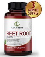 Beet Root Capsules 1000mg per Serving, 180 caps Filled with Beet Root Powder, Immune support (Pure, Vegan, NonGMO, No Gluten,Soy or Dairy) Beet Root, Low Blood Pressure, Beet Powder,