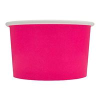 [100 Count] Valentine's Day Pink Paper Ice Cream Cups - 4 oz Small Dessert Bowls - Comes In Many Colors & Sizes! Frozen Dessert Supplies