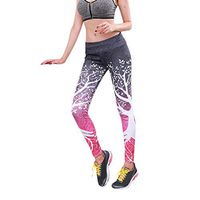 Meikosks Womens Gradient Yoga Tights Print Trousers Sports High Waist Pants Running Fitness Leggings