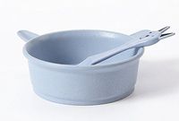 Linshing-Environment Friendly Cute Rabbit Shaped Wheat Straw Bowl and Spoon Blue