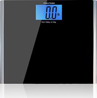 Wide Platform Digital Body Weight Bathroom Scale (400 lbs, 4.3 inch LCD) - Black