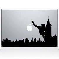 The Decal Guru 2071-MAC-11A-BLA King Kong City Skyline Decal Vinyl Sticker, 11" MacBook Air, Black