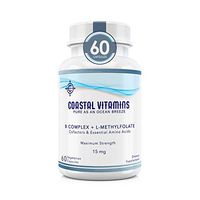 Coastal Vitamins L-Methylfolate 15 mg + B Complex Cofactors & Essential Amino Acids - Active Folate, Methylated B12, B6 and Glycine for Brain, Heart & Fetal Health, 60 Count (2 Month Supply)