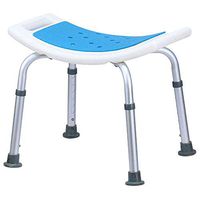 LBSX Shower Stool with Padded Seat - Shower Seat for Seniors with Tote Bag and Handles, Blue Detachable Portable Height Adjustable accessible Bathroom Shaving Stool Shoe Bench(White Stool)