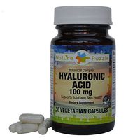 Nature Puzzle Hyaluronic Acid 100 mg with Citrus Bioflavonoids and Ginger Extract, 50 Vegetarian Capsules – Supports Joint & Skin Health