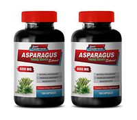 Diuretic for high Blood Pressure - Asparagus 600 MG - Young Shoots Extract - Premium Dietary Supplement - antioxidant Powder Supplement - 2 Bottles 200 Capsules