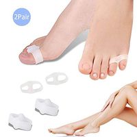 2 pair Toe Separators(White), Straighteners & Spacers, Use Correct Toes bunion corrector Pedicure, Bunion Corrector,foot massager,Yoga,bunion relief,toe stretcher&hammer toe straightener (Two toes)
