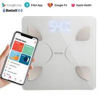 Bluetooth Body Fat Scale, Bluetooth Smart BMI Scale Wireless Digital Weight Scale, Body Composition Analyzer with Smartphone App for Body Weight, Fat, Water, Bone Mass, BMR, Muscle Mass (White)