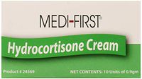 Medi-First 24369 0.9gm Hydrocortisone Cream, 10 Per Box