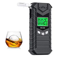 JASTEK Breathalyzer, Professional Breath Alcohol Tester High-Accuracy Rechargeable Digital Alcohol Tester Breathalyzer with 10 Mouthpieces - Dark Gray