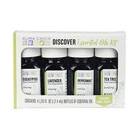 Aura Cacia Discover Essential Oils Kit | GC/MS Tested for Purity | 4 Bottles 7.4ml (0.25 fl. oz.)