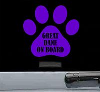 Great dane on board Vinyl Decal Sticker (PURPLE)