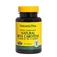 NaturesPlus Natural Beta Carotene - 25,000 iu Vitamin A & Vitamin E, 90 Softgels - Eye Supplement, Antioxidant, Aids in Free Radical & Natural Cellular Defense - Gluten-Free - 90 Servings