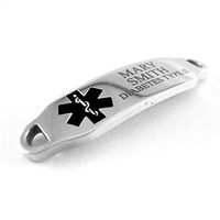 My Identity Doctor - Custom Engraved Medical Alert ID Tag, 316L Steel Small - Black