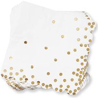 50 Pack Gold Foil Napkins with Scalloped Edge 6.5 x 6.5 inches Folded, 3Ply - gold foil #113-1