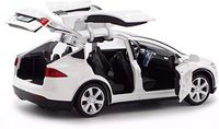 Car Model X 1:32 Scale Alloy diecast Pull Back Electronic Toys with Lights and Music,Mini Vehicles Toys for Kids Gift (White)