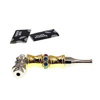 Exquisite Diamond Decorate Tiny Metal Tool Portable with Lid & Storage Bag (Gold)