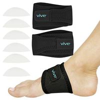 Vive Arch Support Brace (Pair) - Plantar Fasciitis Gel Strap for Men, Woman - Orthotic Compression Support Wrap Aids Foot Pain, High Arches, Flat Feet, Heel Fatigue - Insert for Under Socks and Shoes