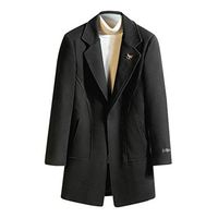 Alvinm Men's Jacket Autumn Winter Casual Coat Long Sleeved Large Size Lengthened Outwear Coat Black