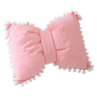 Rosiest Body Pillow Super Soft Cotton Bow Knot Cushion Bolster Pillow Cozy Wrinkle Fade Stain Resistant Sofa Back Cushion for Home (38x28cm) (Pink)