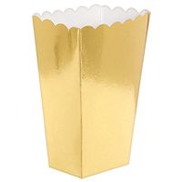 Amscan 371522.19 Party Supplies Small Gold Foil Popcorn Boxes, 5 1/4" x 3 3/4"