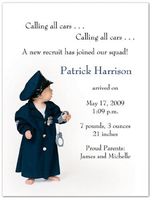 Top Cop Birth Announcements - Set of 20