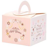 12-Pack Cardboard Christmas Treat Boxes for Gift Wrapping from Zaptex (Pink & White)
