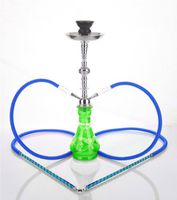 2 hose 21" Camel Green Hookah Shisha Nargila water glass vase pipes smoke sale