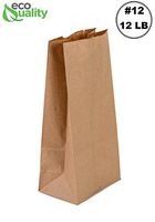 EcoQuality 1000 Brown Kraft Paper Bag (12 lb) Medium - Paper Lunch Bags, Small Snacks, Gift Bags, Grocery, Merchandise, Party Bags (7 1/16 x 4 1/2 x 13 3/4 in.) (12 Pound Capacity)