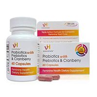 vH essentials Probiotics with Prebiotics and Cranberry Feminine Health Supplement, 60 Count (2 Pack)