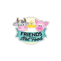 Vegan Sticker Friends Not Food Animal Rights Decal by Megan J Designs Laptop Window Car Vinyl Sticker