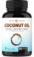 Organic Coconut Oil Capsules 2000mg - 120 Softgels Extra Virgin, Unrefined, Cold Pressed, Unfiltered 1000mg Pills Rich in MCT & MCFA for Healthy Weight Loss, Hair, Skin, Nails, Heart, Brain Health