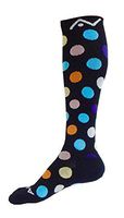 Compression Socks (1 pair) for Women & Men by A-Swift (Midnight Dots, L/XL)