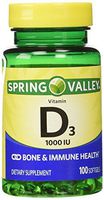 Twinpack Spring Valley High-potentcy D-3 1000 IU, Twin Pack, 100 softgels each by Spring Valley