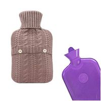 2000 ml Warm Hands Water Bag Washable Hot Water Bottle with Cover Warm Gifts(Gray)