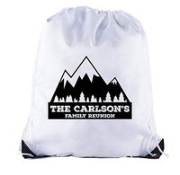 Mountains with Custom Name - Family Reunion Party Favor Bags - 3PK White CE2500FAM S21A