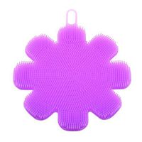 Amiley Food-grade Antibacterial Silicone Dish Washing Sponge Scrubber Kitchen Cleaning antibacterial Tool for Kitchen Wash Pot Pan Dish Bowl / Wash Fruit and Vegetable (Purple)