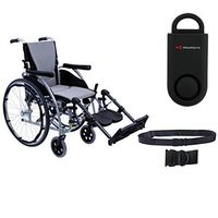 S-Ergo 125 Ergonomic Wheelchair | Seat Size 18" X 17" | Flip-Back Armrest | Upgraded to Elevating Legrests | Frame Color Silver & Free 130 dB Black Safety Alarm! + Black Belt!