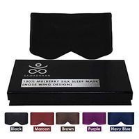 Samadhaan Silk Sleep Mask - Luxury 100% Mulberry Silk Sleeping Mask for Women and Men | Super Soft Black Eye Mask w Adjustable Strap | Large Eye Mask for Night Sleep | Blindfold | Total Light Blackout