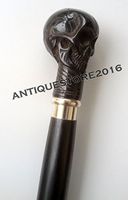 Antique Vintage Designer Skull Handle Walking Cane Wooden Stick Gift Item