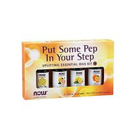 NOW Essential Oils, Put Some Pep in Your Step Uplifting Aromatherapy Kit, 4x10ml Including Orange Oil, Lemon Oil, Grapefruit Oil and Cheer Up Buttercup! OIl Blend