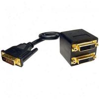 F YL NEW DVI-D Male to Dual 2 DVI-I Female (24+1) Video Y Splitter Cable Adapter