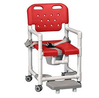 Innovative Products Unlimited ELT817 P FRSB R Elite Shower Commode with Footrest and Seat Belt, 21 lb