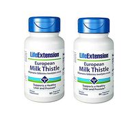 Life Extension European Milk Thistle Silymarin-Silibinins-Isosilybin A & B Supports Healthy Liver and Prostate Dietary Supplement - 60 Vegetarian Capsules (Pack of 2)
