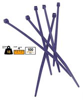 BuyCableTies 4" Miniature Style Indoor Cable Ties - 18 lb Rated - Made in USA - Purple - 100 per bag